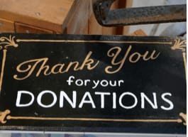 Thank you donations box