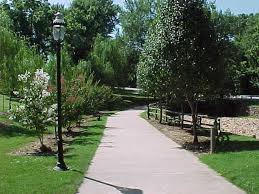 Beautifully landscaped walking path