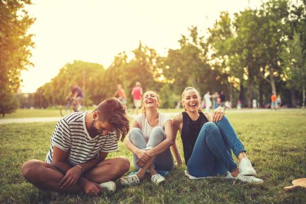Group residents having a great time at a local park near 544 Southern Apartments in Mesa, Arizona