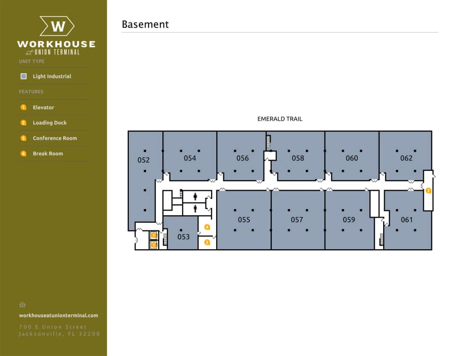 Building Map Basement map of Workhouse at Union Terminal in Jacksonville, Florida