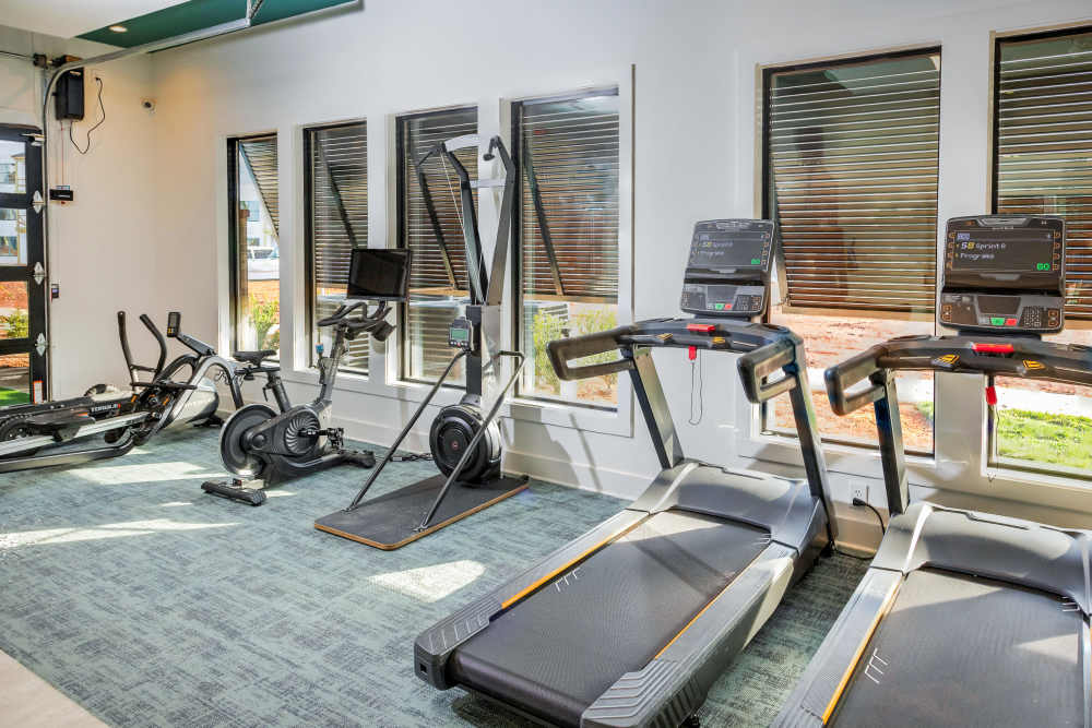 24-hour fitness center at Cypress Point Luxury Apartments in Mooresville NC