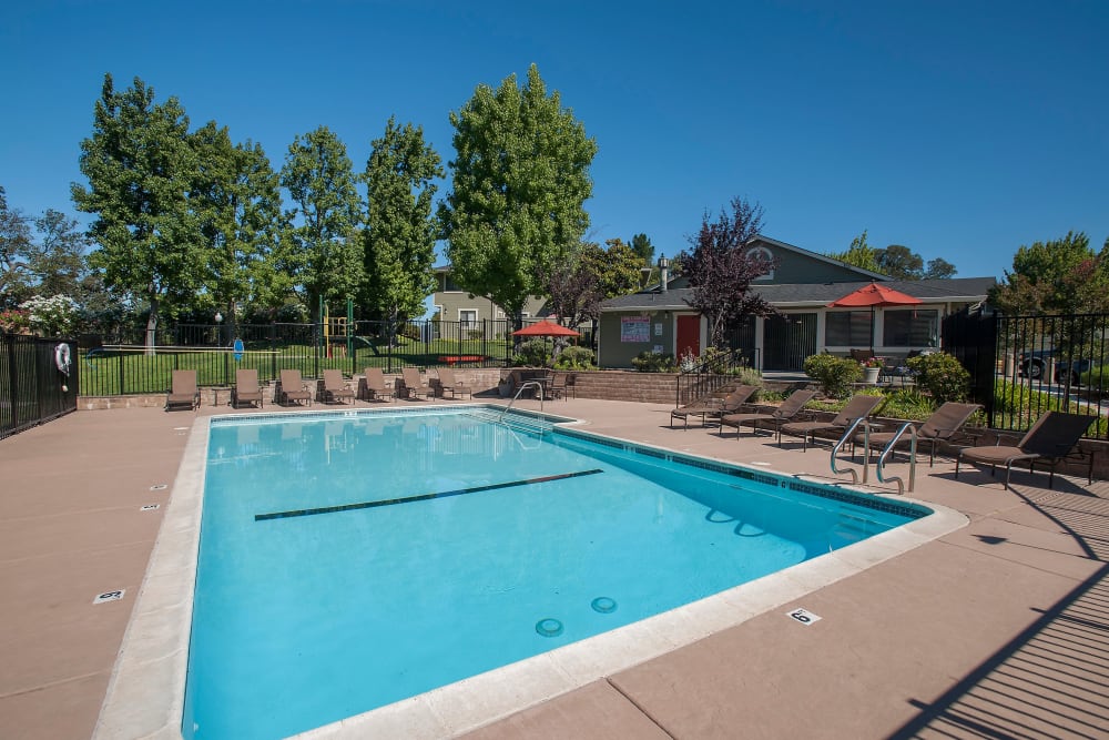 Resort-style swimming pool at Ridgecrest Apartment Homes in Martinez, California
