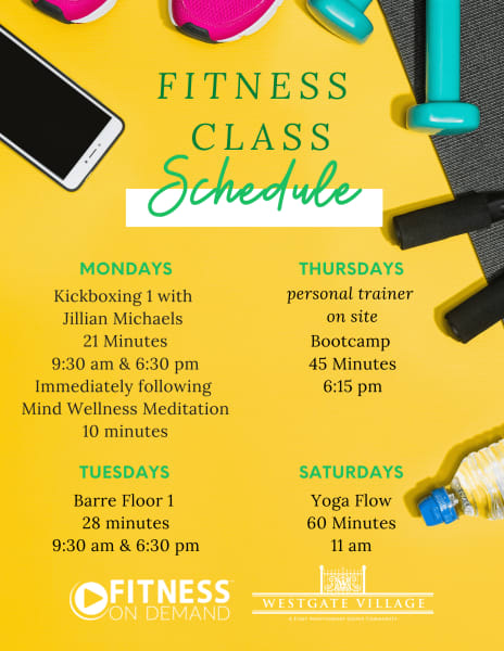 March FitnessOnDemand Schedule