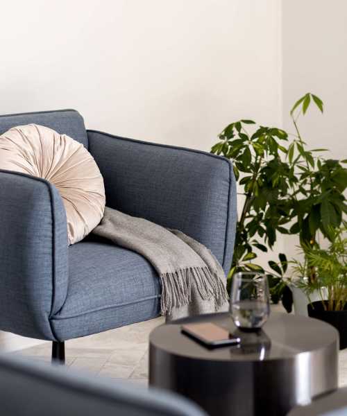 Detail of an armchair at The Residences at Thomas Circle in Washington, District of Columbia