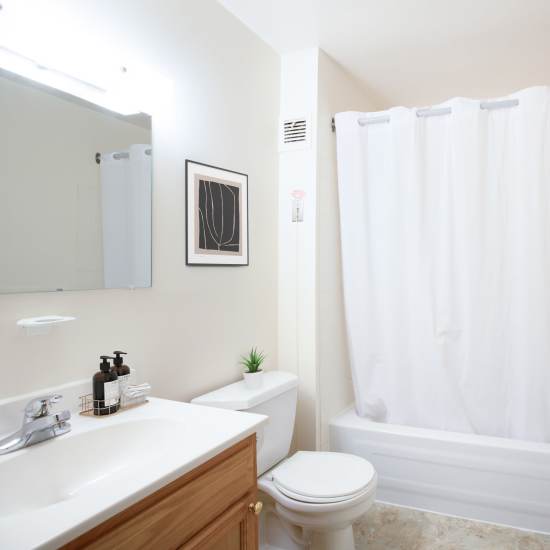 Model bathroom at Park Place Towers in Mount Clemens, Michigan
