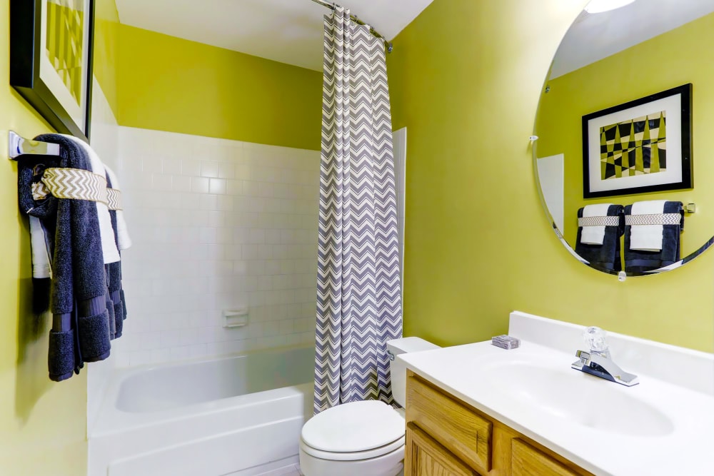 Colorful bathroom at Tuscany Gardens in Windsor Mill, Maryland
