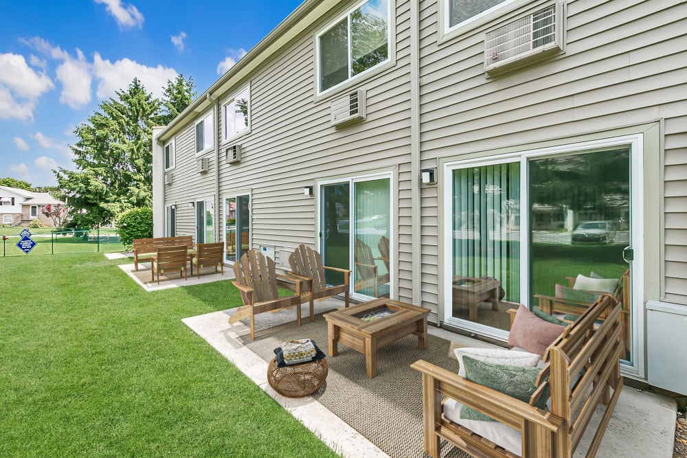 Private patios at Lincoln Park Apartments & Townhomes in West Lawn, PA