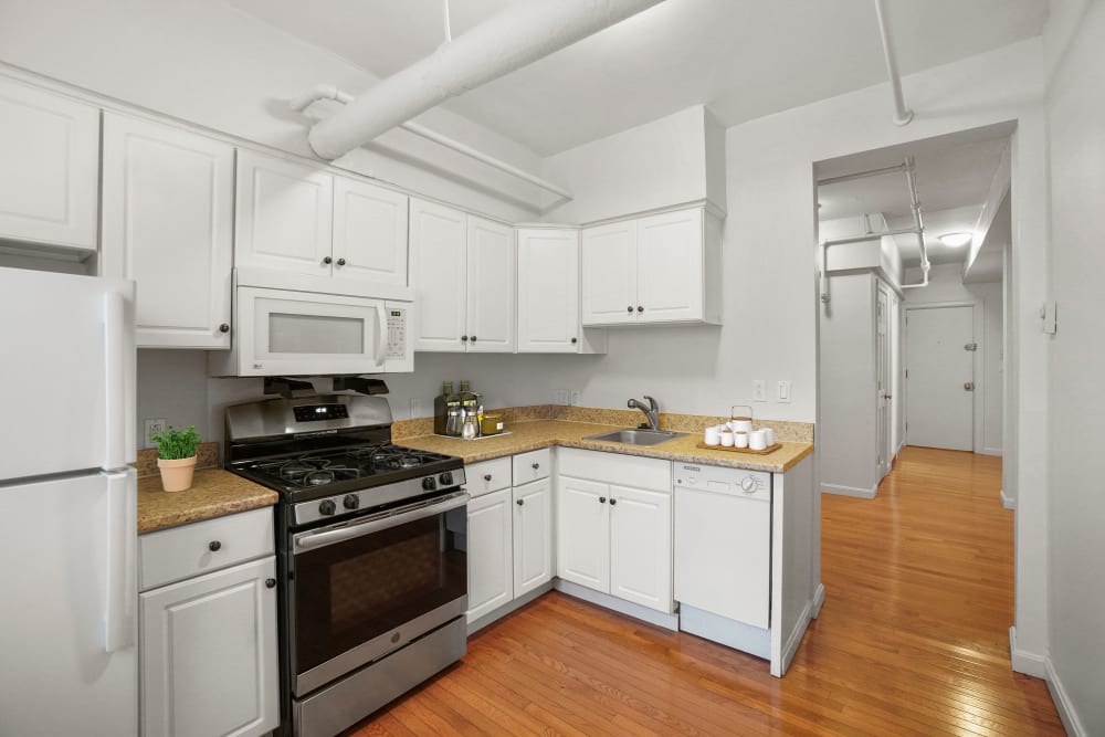Kitchen and dining space at Atrio Boston in Boston, Massachusetts