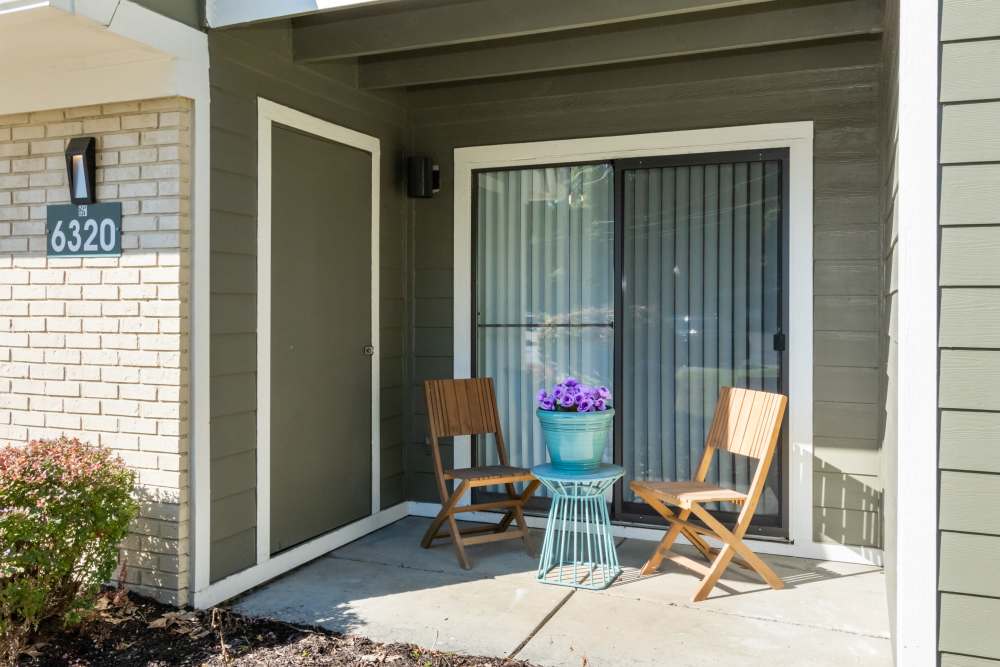 Private patio at Parkside at Castleton Square in Indianapolis, Indiana