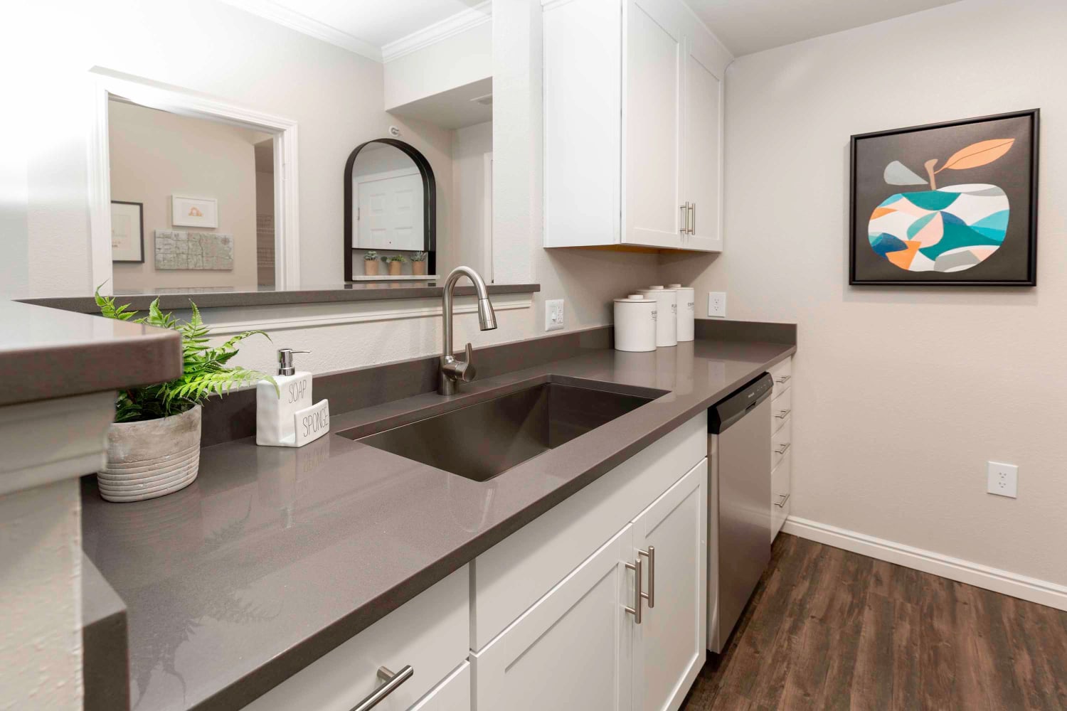 Updated kitchen at Irving Schoolhouse Apartments in Salt Lake City, Utah
