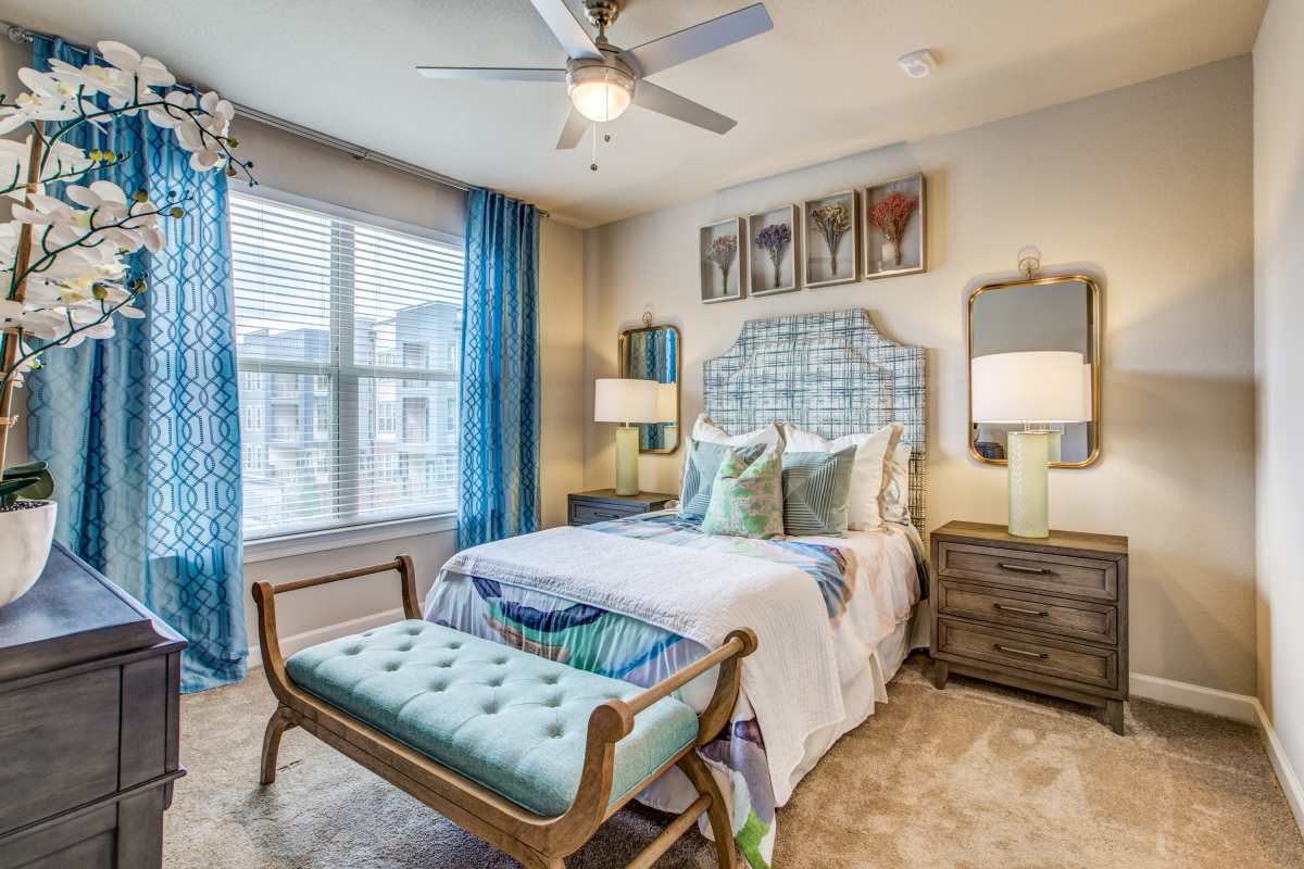 Bedroom at Watermere at Woodland Lakes in Conroe, Texas.