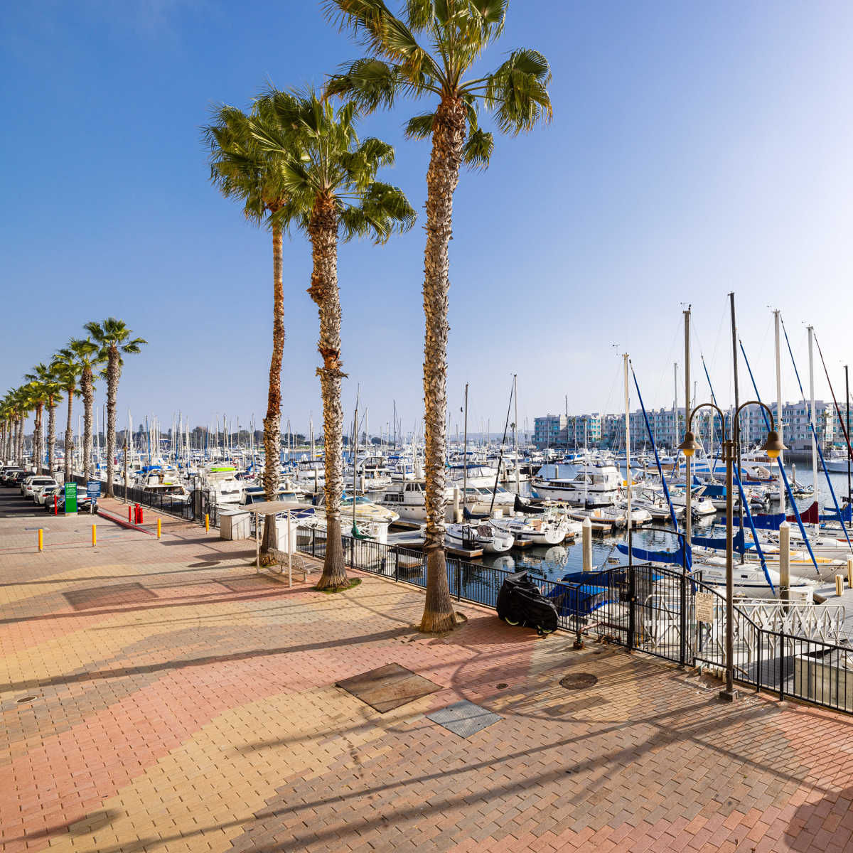 Boat marina near Capri Apartments in Marina Del Rey, California.