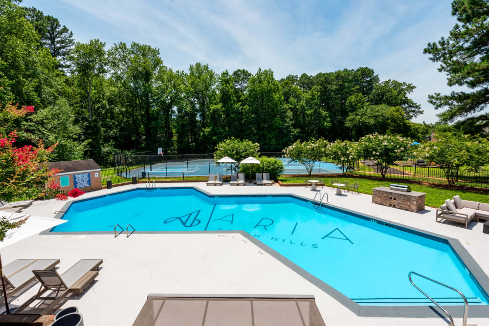 Sparkling pool at Aria North Hills in Raleigh, North Carolina