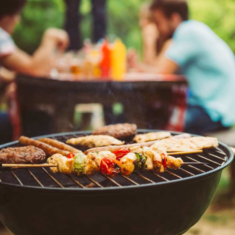 Residents enjoy a barbeque at Promenade Pointe, Norfolk, Virginia