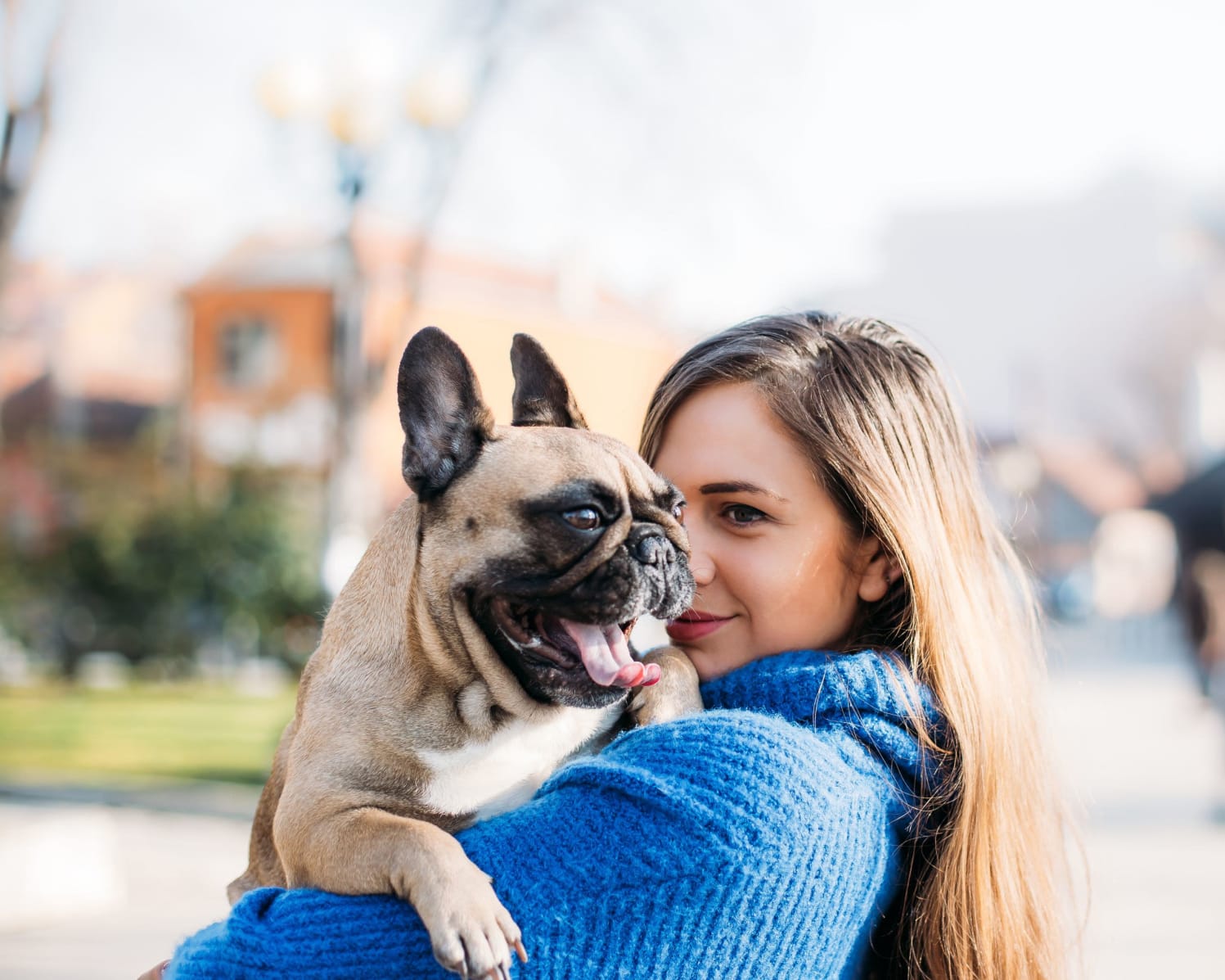 An owner with her pup near 10 Perimeter Park in Atlanta, Georgia