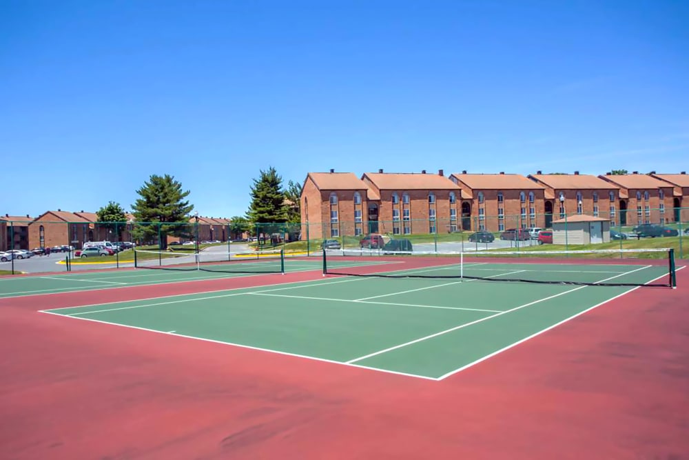 Tennis courts at Tuscany Woods Apartments in Windsor Mill, Maryland