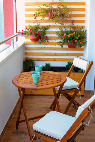 Private patio at The District Flats in West Palm Beach, Florida