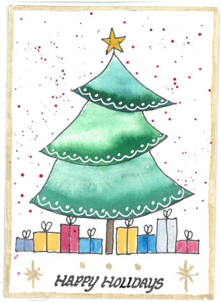 This year's winner, Pat from Auburn (WA), drew a holiday tree with gifts!