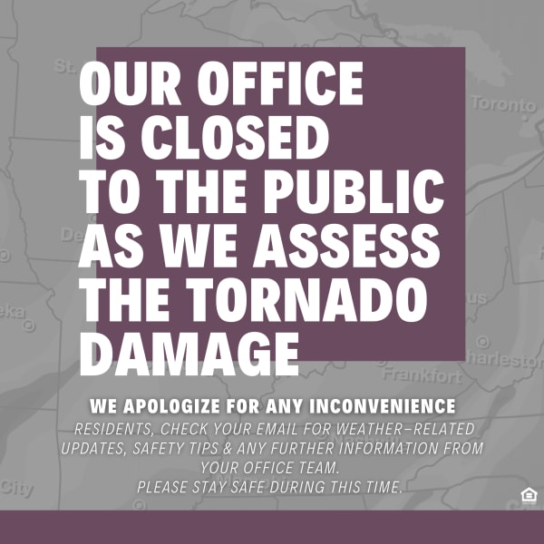 Office temporarily closed to the public due to recent tornado.