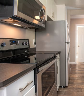 Beautiful luxury kitchen at Shadow Oaks Apartment Homes in Cupertino, California