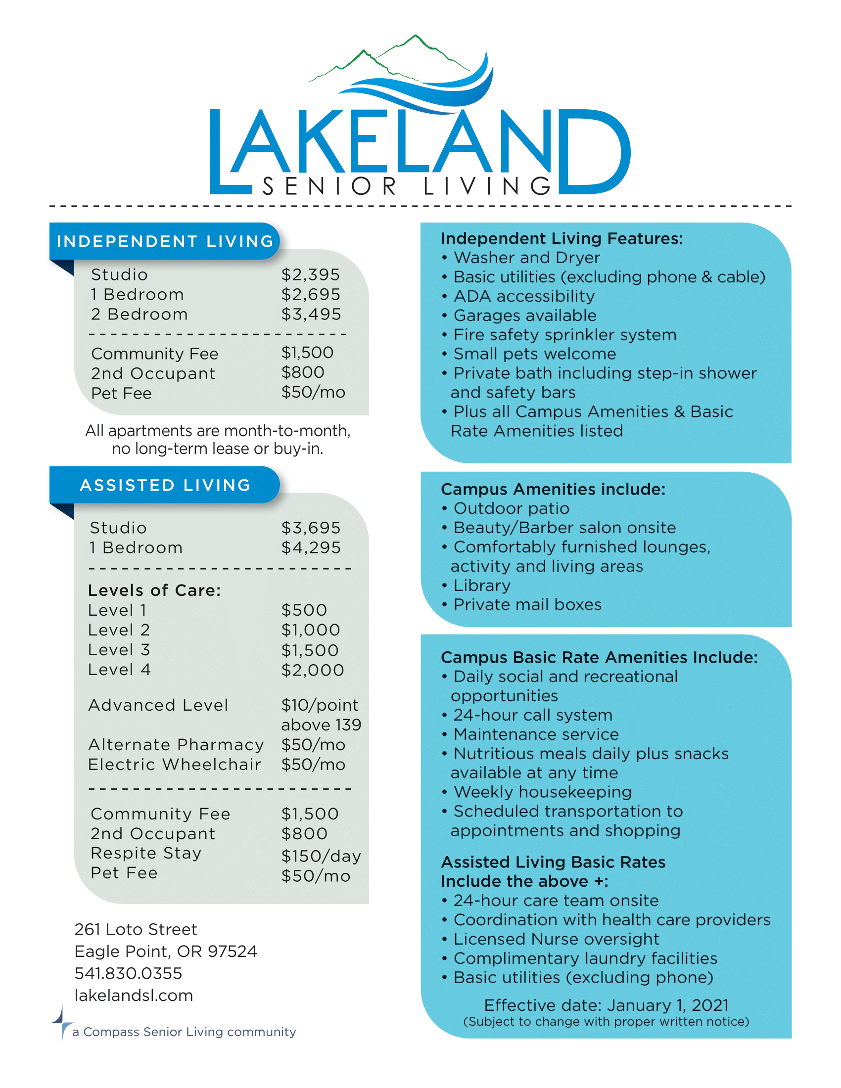 Lakeland Senior Living rates