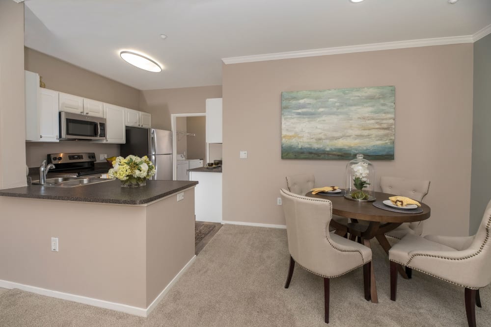 Beautiful, gourmet kitchen in a model home at Cross Pointe Apartment Homes in Antioch, California