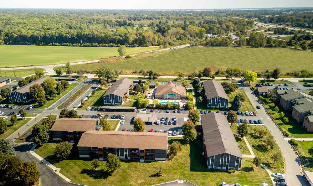 Exterior tenant building at The Trilogy Apartments in Belleville