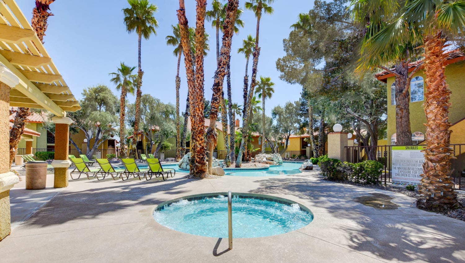 Pool and hot tub at Breakers Apartments in Las Vegas, Nevada
