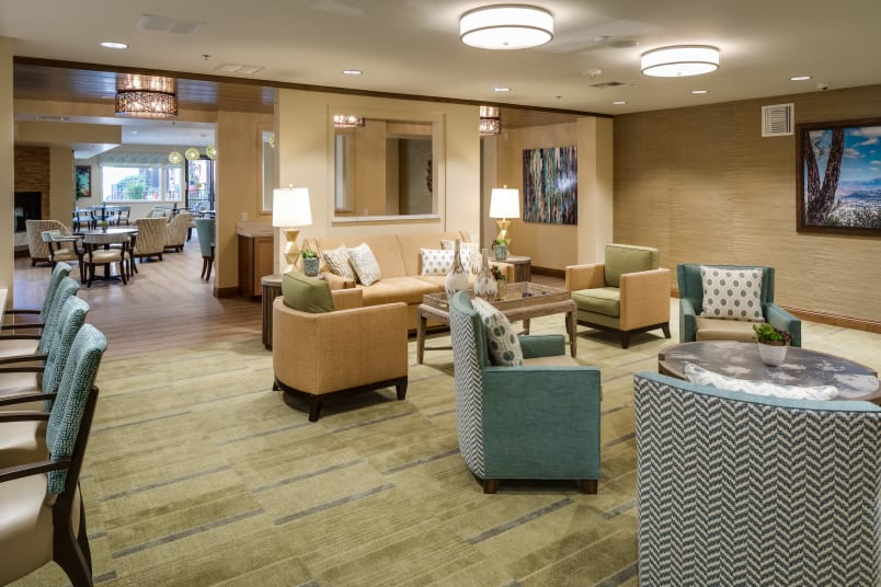 Living spaces at The Montera in La Mesa, California
