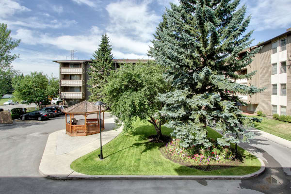 Exterior view of Lakeview Mews in Calgary, AB