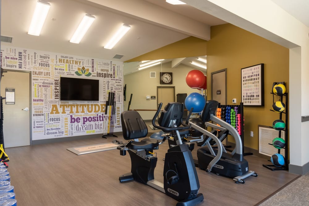 Fitness room at Madonna Gardens in Salinas, California.