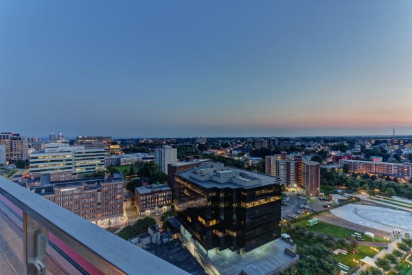 Enjoy a beautiful private balcony at Vela on the Park in Stamford, Connecticut