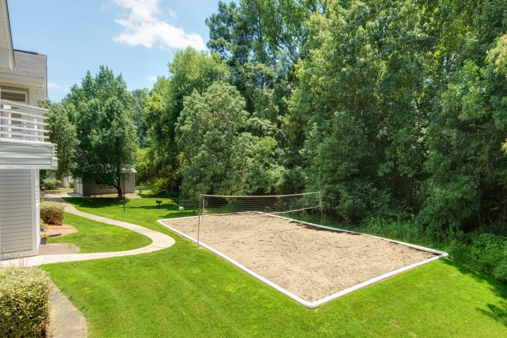 Sand volleyball court at Triangle Place in Durham, North Carolina