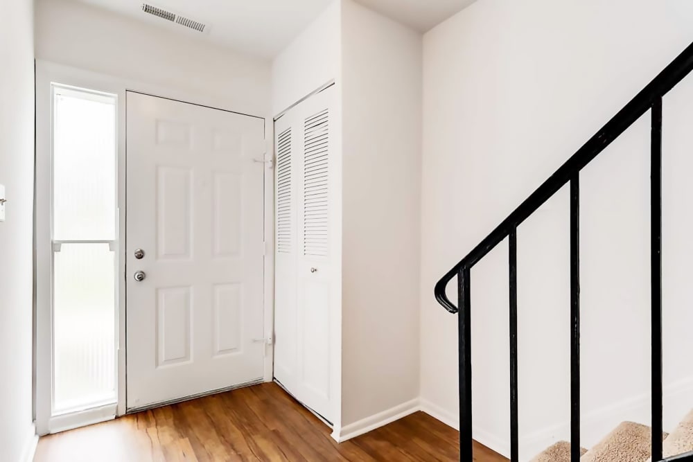 Entryway to an apartment at Hampton Manor Apartments and Townhomes in Cockeysville, Maryland