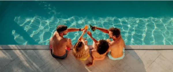 Family swimming at Meridian at Stanford Ranch in Rocklin, California