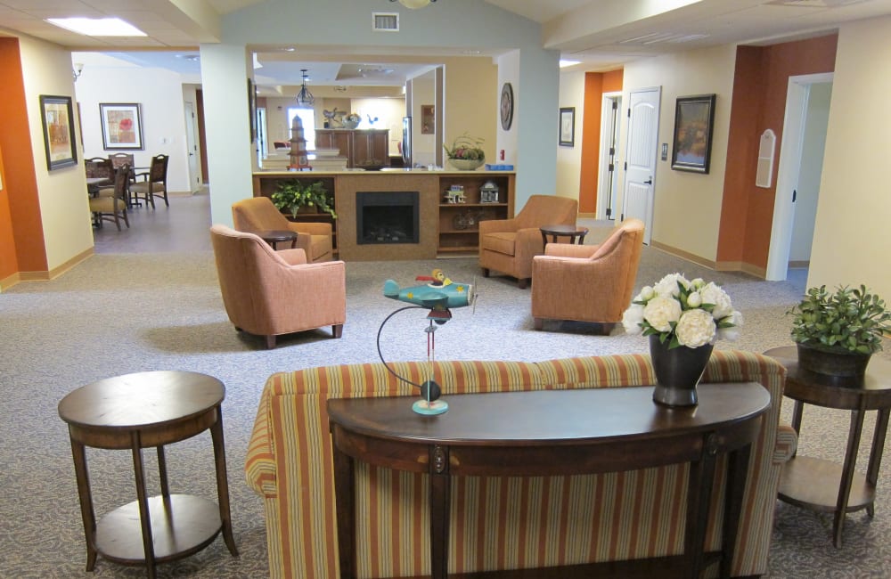 memory care common room at Touchmark on West Century in Bismarck, North Dakota