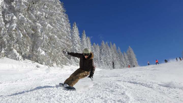 A man skiing at Park City Mountain Resort near Salt Lake City, Utah