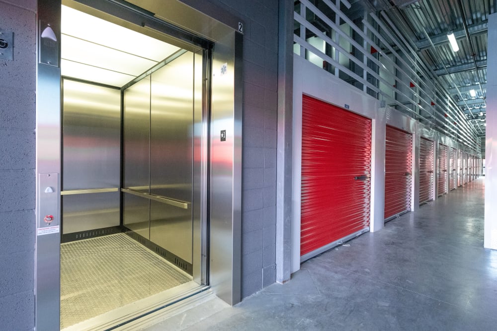 Accessible elevators at Trojan Storage of Commerce in Commerce, California