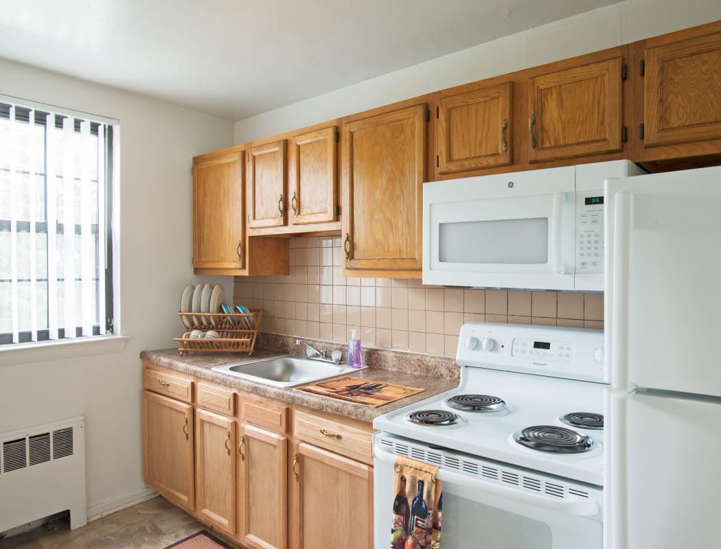 Loudon Arms Apartments offers a naturally well-lit kitchen in Albany, NY