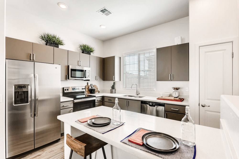 Kitchen with up to date amenities for cooking at Avilla Camelback Ranch in Phoenix AZ