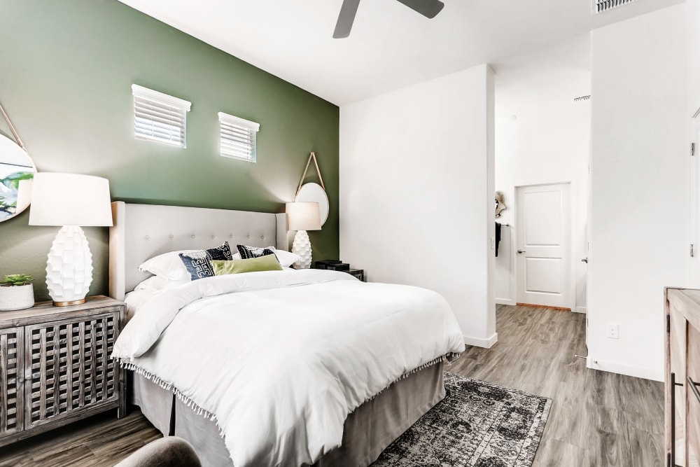 Bedroom with modern design at Avilla Camelback Ranch in Phoenix AZ