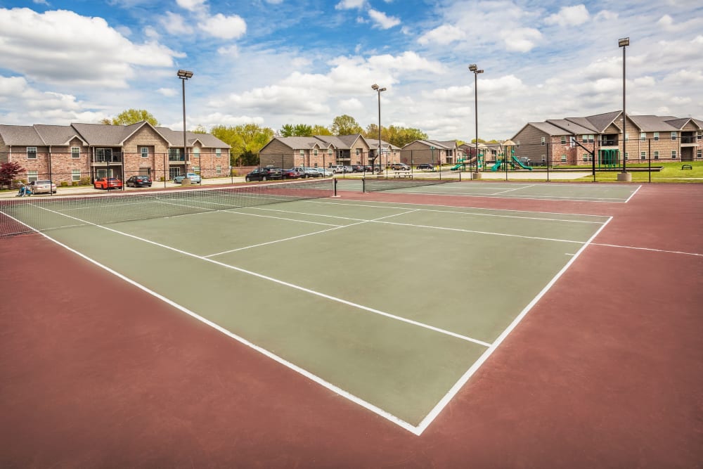 Tennis courts at Cobblestone Crossings in Terre Haute, Indiana