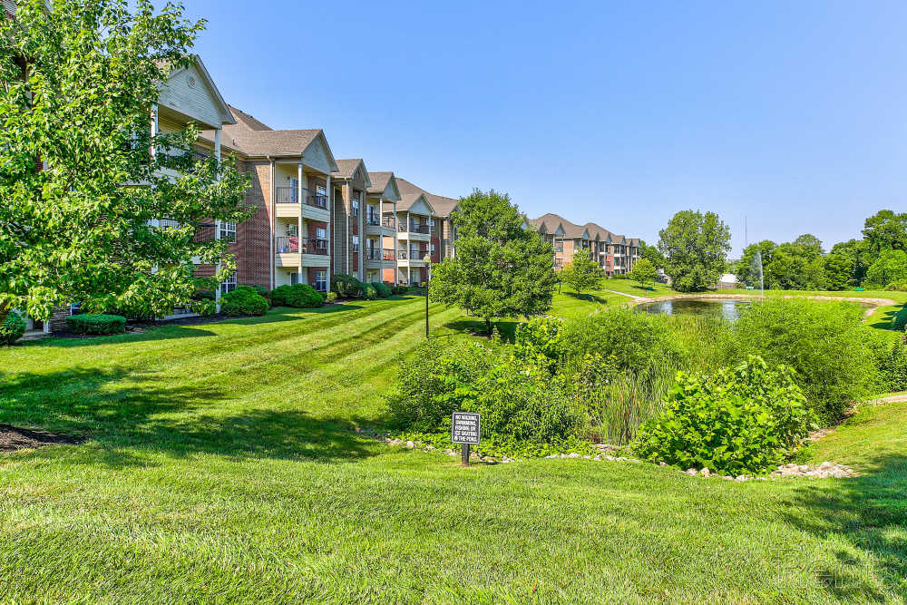 Exterior of apartment buildings at Blankenbaker Crossings in Louisville, Kentucky