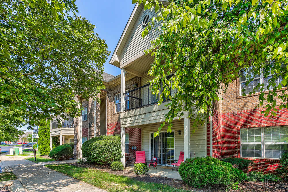 Exterior of apartment buildings at Blankenbaker Crossings in Louisville, Kentucky
