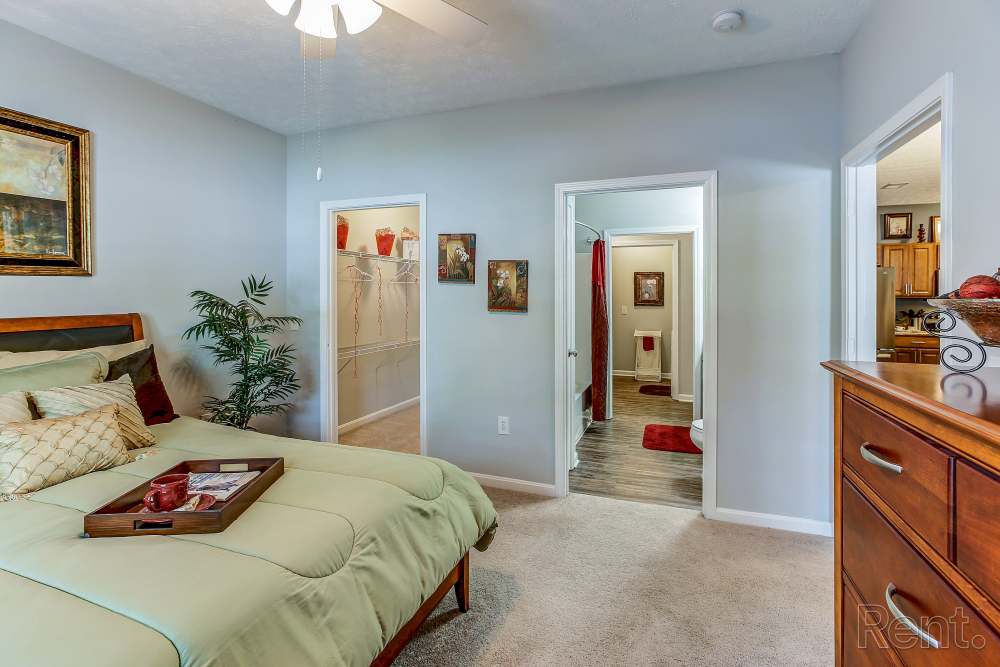 bedroom with wall to wall carpeting