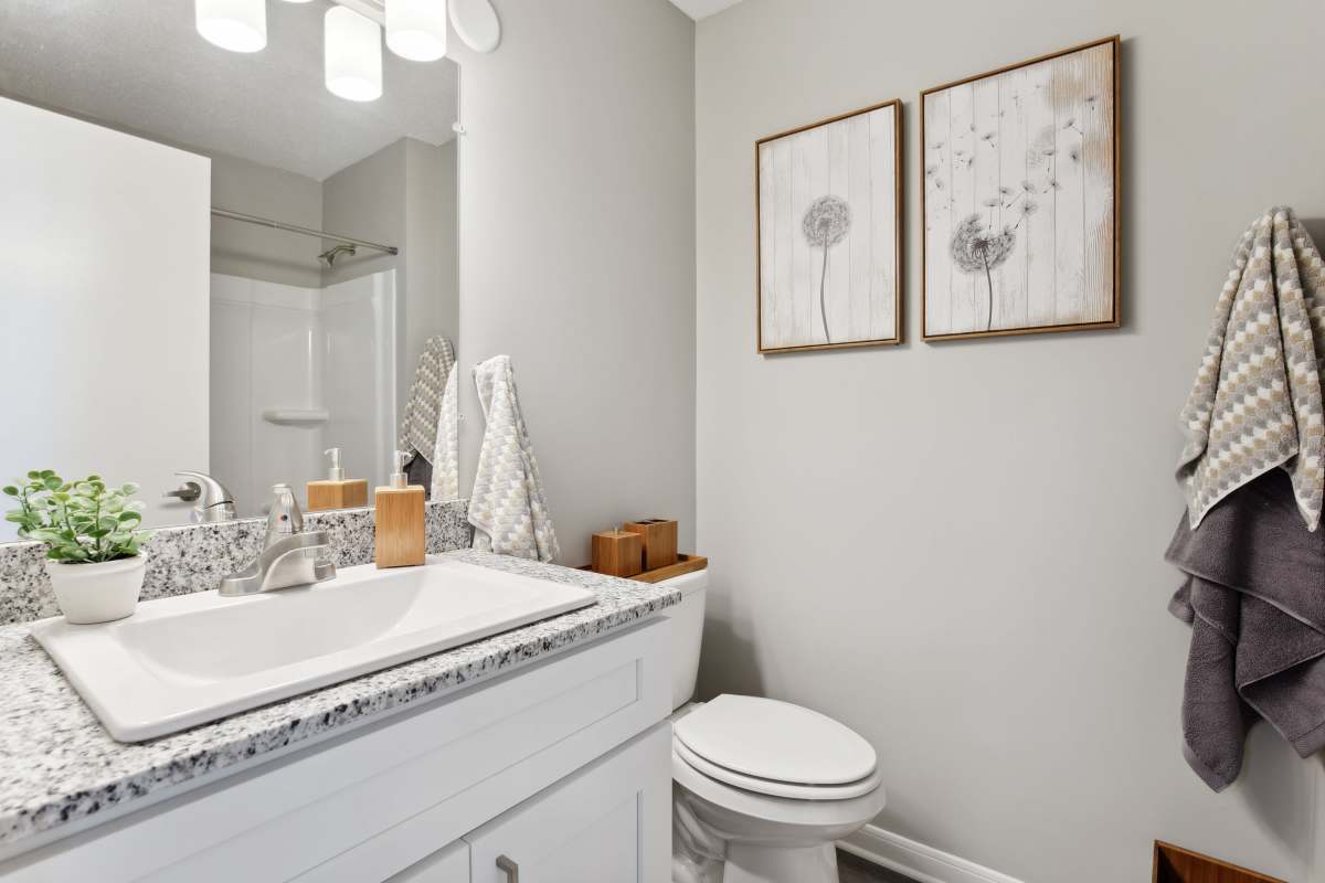 Model bathroom at Atlas at Goodlett Farms in Cordova, Tennessee