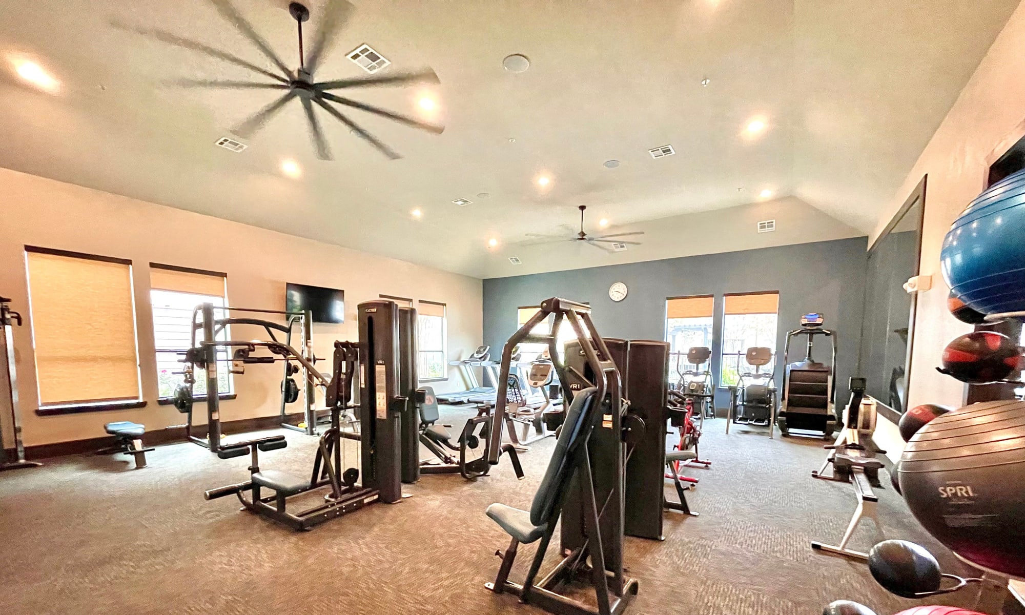 Enjoy apartments with a gym at The Abbey at Spring Town Center in Spring, Texas