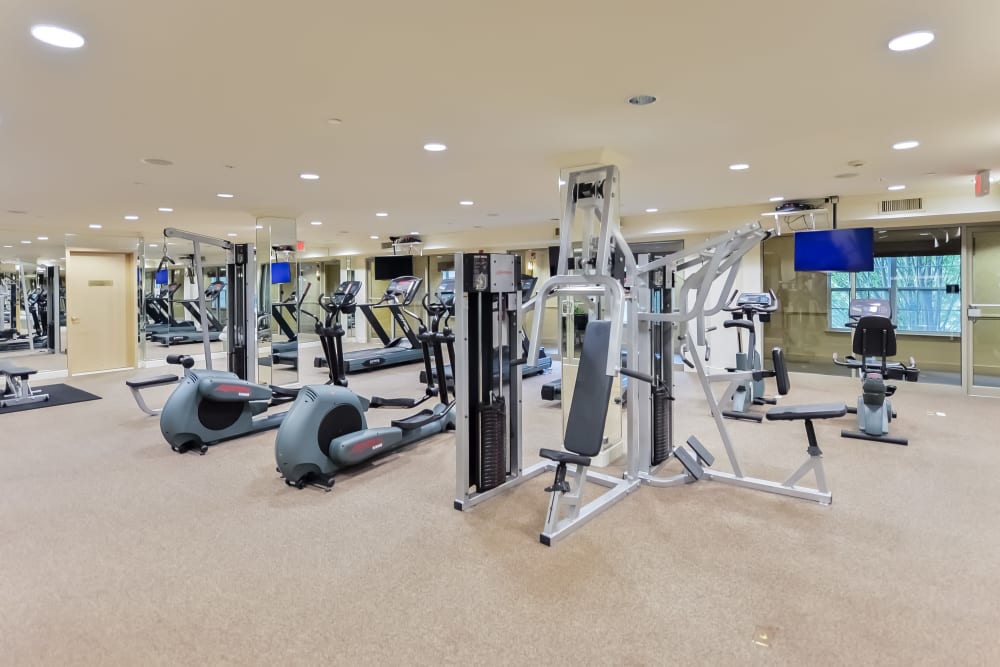Fitness center at The Marquis at the Woods in Webster, New York