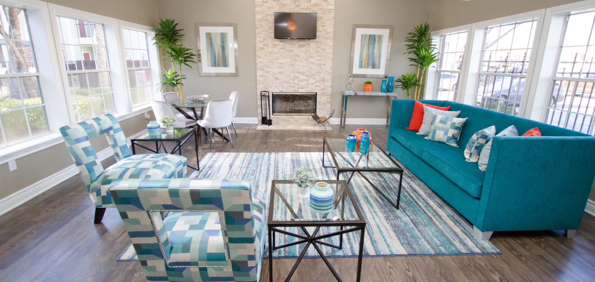 Luxurious and comfortable clubhouse at Eagle Crest Apartments in Humble, Texas