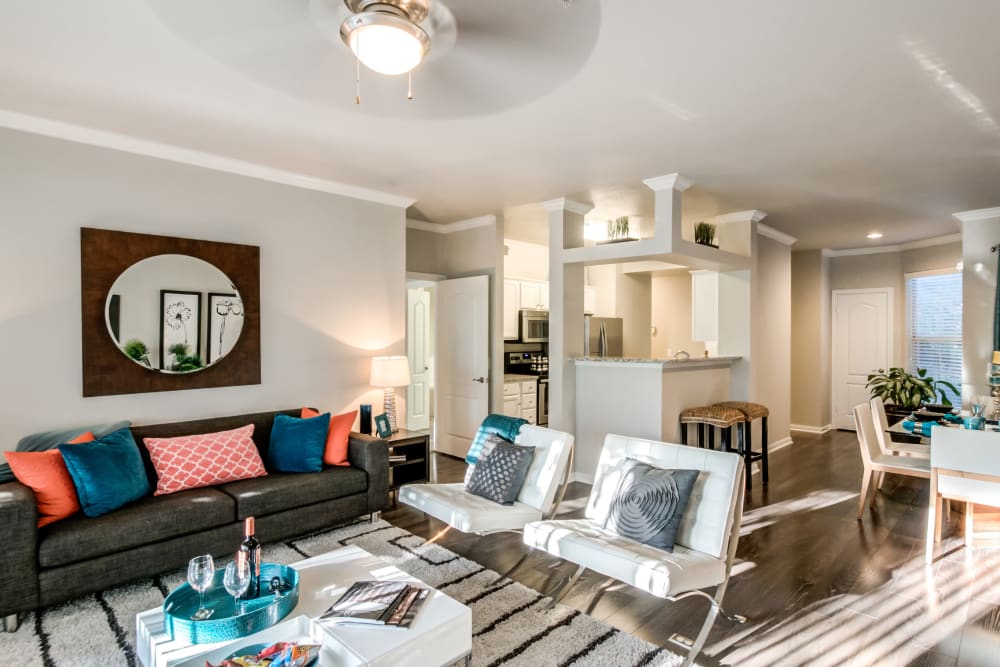 Living Room at Meridian Apartments in San Antonio, Texas